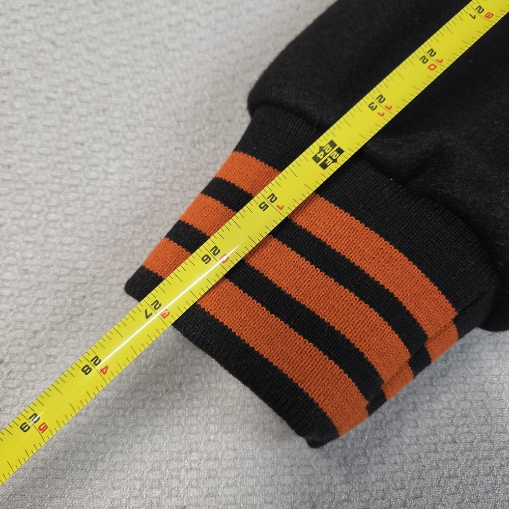 Vintage Gem Sportswear Wool Varsity Jacket Mens XL Black Orange Made in USA - Picture 7 of 7